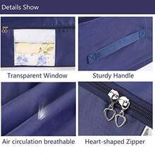 YBlanket Storage Bags Pillow Bedspread Bedding Clothes Organizer Storage Containers with Zippers Breathable and Moistureproof. Navy Blue 2pcs L - Azulmarino2 piezas - Ver 4
