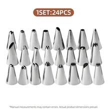 24/48pcs Stainless Steel Decorative Piping Tips Set, Cake Decorating Nozzles, Frosting Piping Tips Set, For Creating Various Intricate Designs Of Buttercream Frosting, Professional Baking, Easy To Clean, Ideal For Frosting Design, Pastry Molds And DIY Cake Decorating, Baking Decorating Tools, Suitable For Halloween, Christmas, Thanksgiving, Valentine's Day, Eid, Weddings And Parties - - - View 10