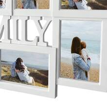 Jerry & Maggie Modern 8-Opening Family Photo Frame Set | Chic Black Wall Decor Collage Frames Fit 4x6 & 6x4 Photos, Perfect For Living Room/Bedroom Home Decor, Christmas Gift - 白色 - 查看 6