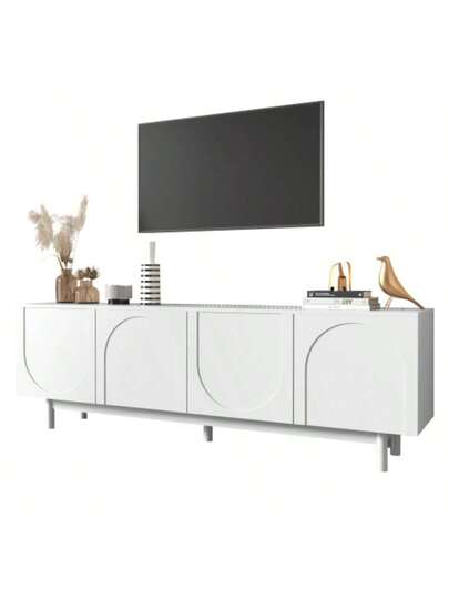 Moderne Wit TV St 175 38 56 Cm, Adjustable Insert, Lightweight Luxurious Flat Screen view 4