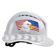 Cap Style Hard Hat,Construction Work Ty Helmet For Men&Women,Hard Hat With American Flag And Eagle Design,White - 白色 - 查看 1