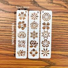 20pcs Flower Hollow Drawing Templates, Suitable For Makeup Masquerade, Painting Stage Makeup Molds, Hollow Printing PET Scraping Board Reusable And Washable - one-size - View 4