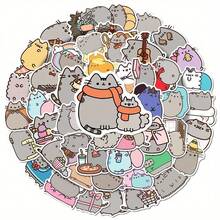 50 piezas Pegatinas de gato gordo y lindo Kawaii DIY para papelería, scrapbook, teléfono, diario, graffiti, resistentes al agua - 50 unidades - Ver 2