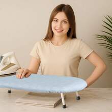 Portable Desktop Ironing Board – Foldable Design With Non-Slip Legs - Blue - View 8