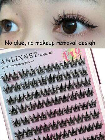 100pcs/Pack Graphic Dog Style Disposable Self-Adhesive False Eyelashes, Fluffy & Natural Look Lash Clusters,Eye Lash Clusters,Individual Eyelashes,Lashes,Fake Lashes