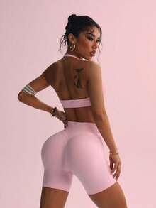 3pcs/Pack Women High Waist Yoga Sports Tight Shorts With Wide Waistband, Seamless Heart-Shaped Butt-Lifting Shorts, Outdoor Fitness Running Sports Pants, Breathable High Stretch Cycling Shorts Summer - Multicolor - View 6