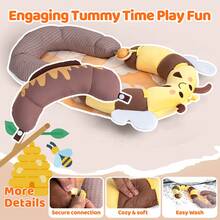 Foldable Baby Play Gym & Mat 2 In 1 Tummy Time Mat And Seated Support, Baby Play Gym, For Sensory And Motor Skills Development, From Newborns To 3Y Toddlers Birthday Gifts For Boys Girls-Little Bee - 黃色 - 查看 5