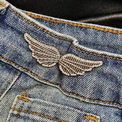 Adjustable Women's Denim Belt - Detachable Metal Buckle Belt Adjuster, Silver, Easy To Install/Remove, Seamless Design, Snug Fit For Skinny Jeans, Pants - Instantly Cinch Waist (No Sewing Required)