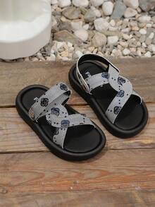 1 Pair Kids' Comfortable Versatile Open Toe Sandals, Children's Minimalist Soft Bottom Beach Shoes - Grey - View 7
