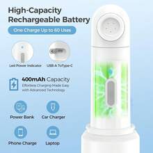 350ml Portable Electric Travel Bidet Sprayer, USB-C Rechargeable Hand-Held Mister - 2 Pressure Modes, IPX7 Waterproof, Suitable For Toilet Use, Postpartum, Camping And Travel, Usable For Both Men And Women, Can Clean Hemorrhoids - Nhiều màu - Xem 7