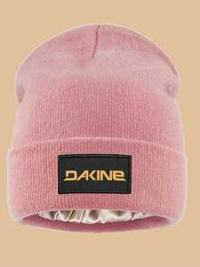 1顶加厚针织帽，轻便保暖，男女通用，适合通勤上班，“DAKINE”黄色Logo设计，弹性无缝针织帽，保护耳朵，简约骷髅头造型，适合徒步、滑雪、户外活动，冬季馈赠亲友的理想之选 - A - 查看 5