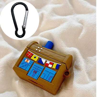 1 pieza Funda protectora de silicona asimétrica con forma de cofre del tesoro de dibujos animados marrón, linda y divertida, compatible con 1/2/3/4/Pro/Pro2, regalo de aniversario o cumpleaños