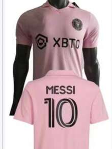 2425 Miami International No. 10 Messi Ball Suit Home Suarez Player Fan Edition Football Suit - Màu Hồng  San hô - Xem 1