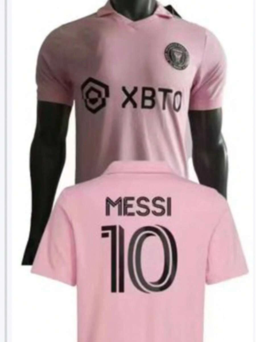 2425 Miami International No. 10 Messi Ball Suit Home Suarez Player Fan Edition Football Suit - Màu Hồng  San hô - Xem 1
