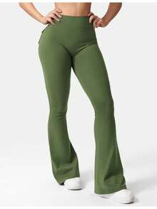 Winter Clothes For Women Leggings For Women Flare Leggings With Pockets For Women Scrunch Workout Leggings Butt Lifting Gym Yoga Pants,Winter Clothes For Women,Leggings For Women, Fall Clothes For Women Christmas Gifts - 軍綠色 - 查看 4