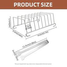 2pcs Toaster Rack And Heart-Shaped Food Clip, Stainless Steel Air Fryer Accessories - Baking, Cooling And Display Rack For Toast, Pancakes, Bread, Dishwasher , Rust-Resistant - Bake Multiple Slices At Once | Suitable For Home, Kitchen, Camping And Restaurant Use | Cooking Tool, Breakfast Essential, Holiday Item, Back To School Necessity - - - View 3