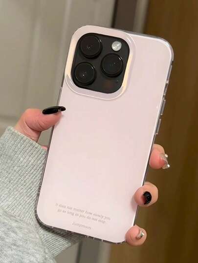 1件装时尚糖果色纯粉色英文智能手机壳，兼容 17、17 Pro Max、17 Air、17、16 Pro Max、16 Pro、16 Plus、16、15 Pro Max、15 Pro、15 Plus、12 Pro Max、12 Pro、12/11手机壳，适合女孩，可赠送亲戚、朋友、同学、闺蜜，也可作为情人节礼物。