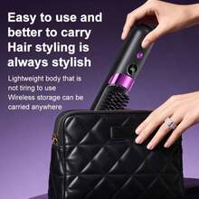 便携式无线直发梳，快速加热，适合所有发质，防烫设计，LED数字显示屏，可充电，轻巧便携，适合居家和旅行使用，时尚手柄设计，专业造型工具，送给女性的理想礼物，圣诞礼物