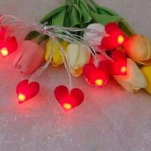 1pc 10/20/40/80 LED 1.5m/3m/6m/10m Fabric Heart Shaped String Lights, Suitable For Valentine's Day, Proposal, Wedding Decoration, Room, Bedroom, Living Room, Party, Holiday Decoration, Birthday, Gift Decoration [No Battery Included] - Fabric Heart - View 10