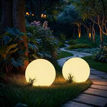 HOODINK 2/1PACK Solar Globe Light Outdoor, Waterproof Solar Ball Light For Outside Remote, 16 RGB Color Changing Glowing Orb Lamp Landscape Lighting Mood Lamp For Garden Patio Yard Pathway Decor - Nhiều màu - Xem 5