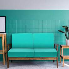 Newwiee 8Pcs Patio Cushion Covers Stretch Outdoor Cushion Cover Replacement For Patio Furniture Sofa Couch Slipcovers, Soft Flexibility Washable Furniture Protector(Waterproof Pure,Peacock Green),One-Size,PeacockGreenWaterproofPure - 孔雀綠防水純淨 - 查看 8