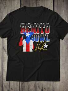 Benito Bowl Football LX T-Shirt More American Than Karen T-Shirt Puerto Rican Flag Bunny Bowl Shirt - Black - View 1