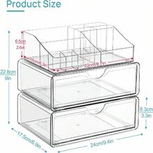 3-Tier Clear Makeup Organizer With Drawers, Cosmetic Storage Display For Dresser, Countertop, And Bathroom Vanity - Beauty Holder For Lipsticks, Brushes, And Skincare,Travel Essential,Travel,Valentine's Day,Room Decor,Purse Essentials,Makeup Bags For Women,Purse Essential Items,Cruise Essential,Designer Handbags,Basics,Vanity Essentials,Room,Cute Makeup Bag - Clear - View 5