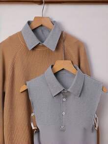 1件装可拆卸领子纯色休闲优雅连衣裙/毛衣/衬衫 | 适合工作通勤/约会和派对 | 多功能时尚配饰 | 可用作文胸配饰、派对装扮点缀、约会之夜颈链、时尚项链、轻盈面料、易于佩戴、半领设计、时尚配饰、适合职业女性四季穿着