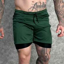 Kit Of 2 Men's UV DryFit Athletic Shorts For Gym, Training, And Running - KIT 2 Green Red - View 2