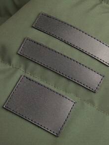 Men's Hooded Mid-Length Down Jacket, Thick Windproof Warm, Solid Color Design, Fashion New Style, Men's Casual Outerwear - Green - View 8