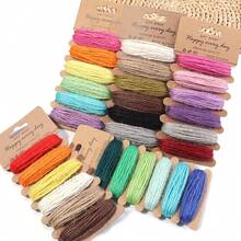 1 Board Multi-Color Linen Cord - Beading Thread And String For Handmade DIY Jewelry Making Craft Supplies - Natural Linen Rope, Soft, Durable, Easy For Making Beaded Necklaces, Bracelets, Keychains (6 Colors/Board) - Multicolor - View 6