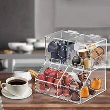 ONELUX 8611 - Almacenamiento transparente para capsulas de cafe organizador de soporte acrilico soporte para filtro de cafe soporte para capsulas para mostrador - Por supuesto - Ver 1