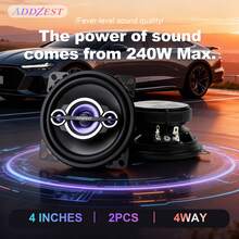 2 Car Audio Speakers Sets, 6*9/6.5/5/4Inch Car Coaxial Speakers Replacement, 240-300W Max, PEI Tweeter Hybrid Surround, Premium Quality Audio Door Speakers For Car Or Truck Stereo Sound System - 4" Đồng trục 240W Tối đa - Xem 2
