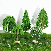 1pc Mini Realistic Tree Model, Cute Miniature Decor, Fairy Garden Ornament Resin Craft, Home Desktop Garden Accessory, Artificial Plant - Multicolor - View 7
