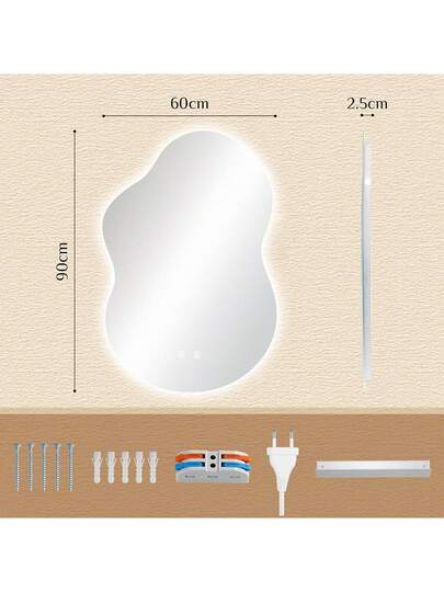 Bathroom Spiegel Lighting, Wand Mirror, Makeup LED Touch Switch, Tempered Glass, Anti Fog, Dimmable Verlichting view 2