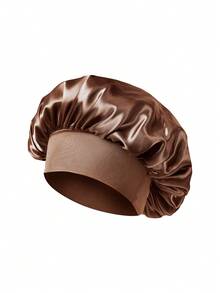 1/2/3/4件装真丝睡帽，缎面睡帽，柔软弹力真丝发帽，适合卷发（黑色和金色） - 彩色 - 查看 8