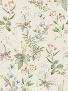 1 rouleau de papier peint vinyle floral amovible et pelable, 44 cm * 100/300/500 cm, convient pour la décoration des murs du salon, de la chambre à coucher, de la cuisine - Vert menthe - Voir 5