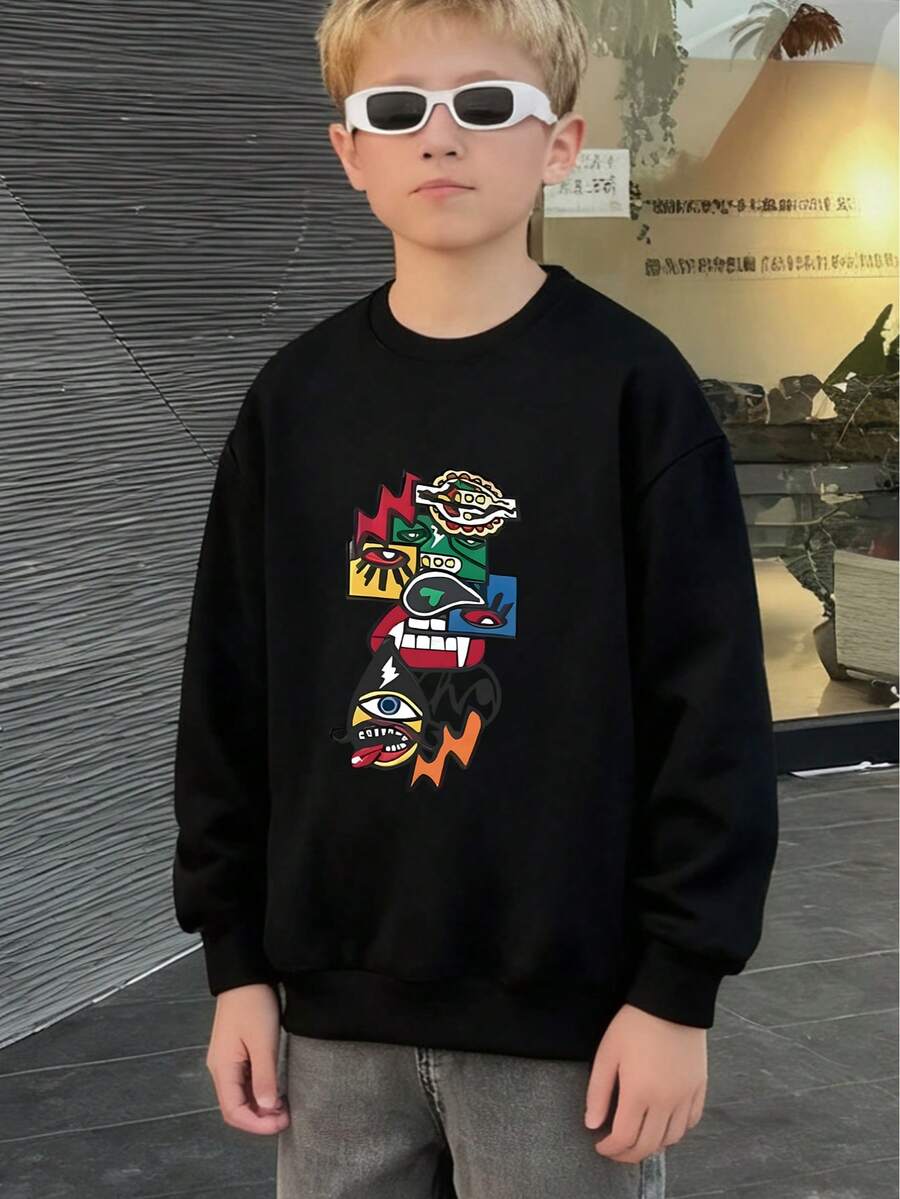 Áo Len Con Trai Hoạt hình Giải trí - màu đen - Xem 1