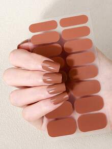 1pc Plain Nail Polish Strip, Pink Nails Multi-Colour Nail Stickers, Easy Manicure, Full Nail Kit Suitable For Ladies' Home DIY Nail Supplies - Multicolor - View 10