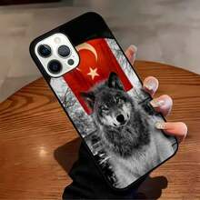 Turkish Language Phone Case, Gray Wolf Design, Compatible With IPhone 17, Air, 16, 15, 14, 13, 12, 11, Pro Max, Max Plus, Protective Case, Case Compatible With IPhone 17 Pro Max,  17 Case,  16 Pro Max Case - MK0132595 - 查看 10