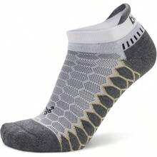 Balega - Calcetines unisex plateados para correr sin mostrar ajuste de compresión para hombres y mujeres - Blanco/Gris - Ver 2