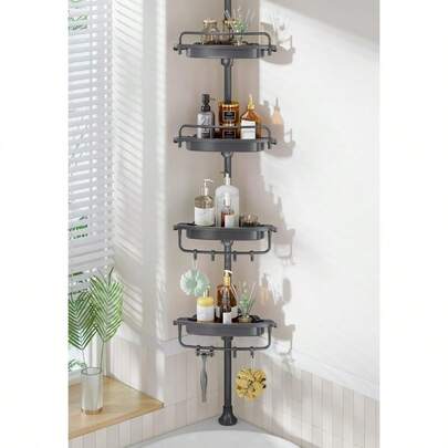 Sturdy Shower Caddy 4 Tier Adjustable Organizer Rustproof Stainless Steel 32122 Inch