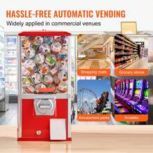 Máquina expendedora de chicles  de 21" de alto, con forma de hucha, dispensador de chicles vintage, color rojo - 21" - Ver 2