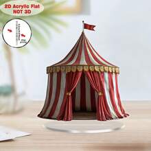 2D Plano, Suporte de Exibição Acrílico de Estilo Retrô Boêmio de Tenda de Circo 2D - Decoração Multifuncional de Mesa, Adequado para Casa e Escritório, Presente de Ano Novo Perfeito