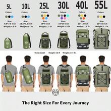 STOVER - Bolsa impermeable unisex de 5/10/25/30/40/55 L, mochila pequea, ligera, con cierre enrollable y funda para telfono, para kayak, viajes, senderismo, pesca, tubing, campamento y playa negro - 10L + 10L Negro - Ver 8