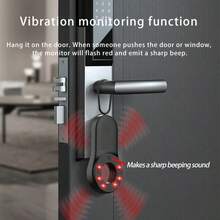 便携式新型多功能红外防窥摄像头探测器，带蜂鸣报警功能，配备五种模式，可悬挂在门窗上，通过振动和持续蜂鸣声提醒主人，防止未经授权的闯入。