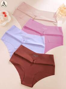 Aofeiqike 4pcs High Waist Seamless Comfortable Breathable Cool Stretch Smooth Briefs - Multicolor - View 16
