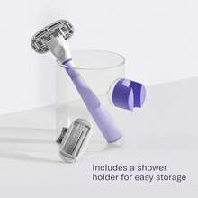 Flamingo Razors Women, 1 Women's Handle (Lilac), 13 Five-Blade Refills, And 1 Shower Holder - 1 - View 6