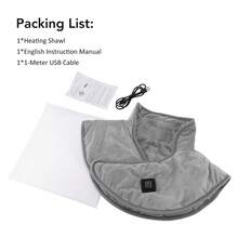 Hailicare USB加热肩颈垫，3档温度调节，柔软加热背巾，快速加热颈肩垫，冬季保暖，圣诞礼物 - 淺灰色 - 查看 11