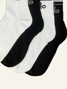 4 Pairs Outdoor Polyester Socks - Comfortable, Unisex All-Season Wear For Active Adventures Fashion